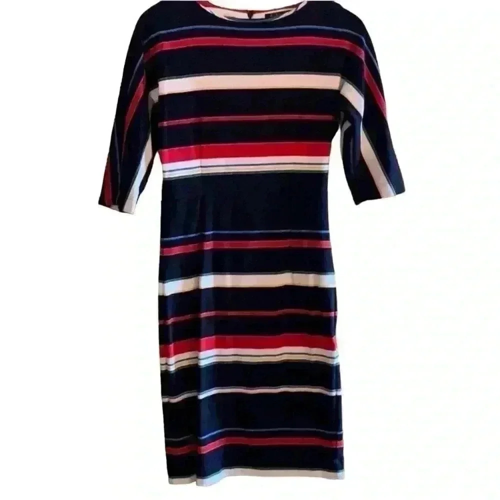 Brooks Brothers Women's Striped Halfโ Sleeve T-Shirt Dress Size S